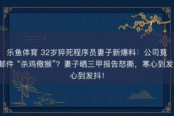 乐鱼体育 32岁猝死程序员妻子新爆料：公司竟发邮件 “杀鸡儆猴”？妻子晒三甲报告怒撕，寒心到发抖！