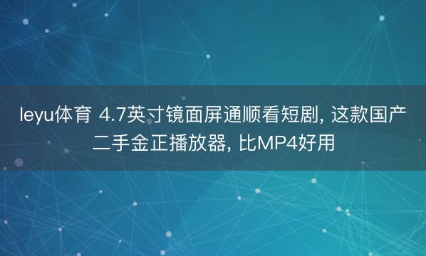 leyu体育 4.7英寸镜面屏通顺看短剧, 这款国产二手金正播放器, 比MP4好用
