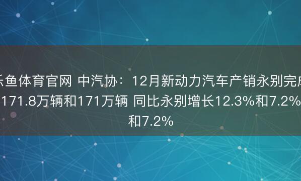 乐鱼体育官网 中汽协:12月新动力汽车产销永别完成171.8万辆和171万辆 同比永别增长12.3%和7.2%