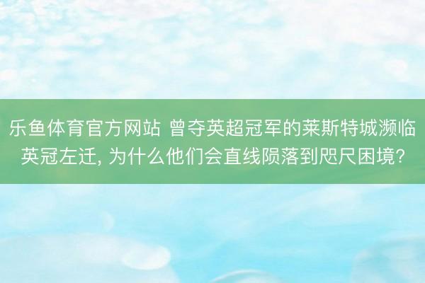 乐鱼体育官方网站 曾夺英超冠军的莱斯特城濒临英冠左迁, 为什么他们会直线陨落到咫尺困境?