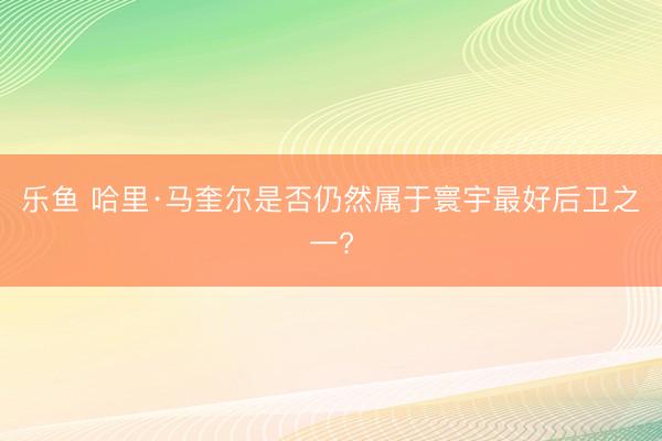 乐鱼 哈里·马奎尔是否仍然属于寰宇最好后卫之一?
