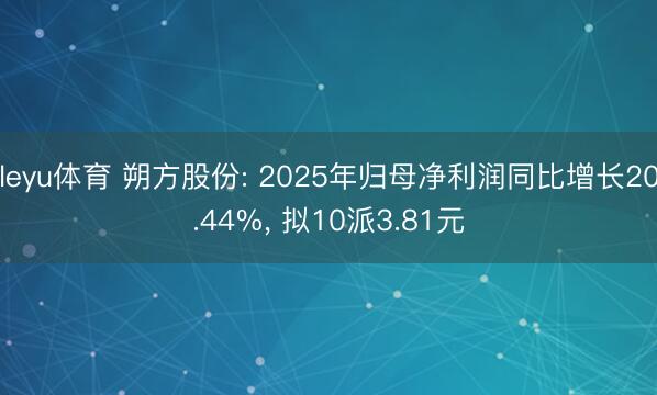 leyu体育 朔方股份: 2025年归母净利润同比增长20.44%， 拟10派3.81元