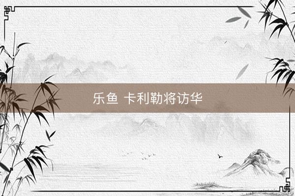 乐鱼 卡利勒将访华