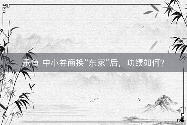 乐鱼 中小券商换“东家”后，功绩如何？